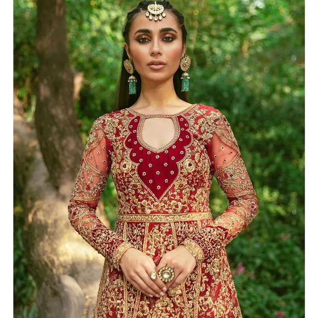Latest Traditional Bridal Red Dress Pakistani #BS764