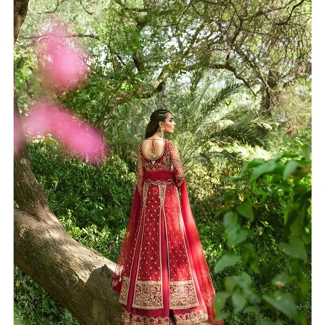 Latest Traditional Bridal Red Dress Pakistani #BS764