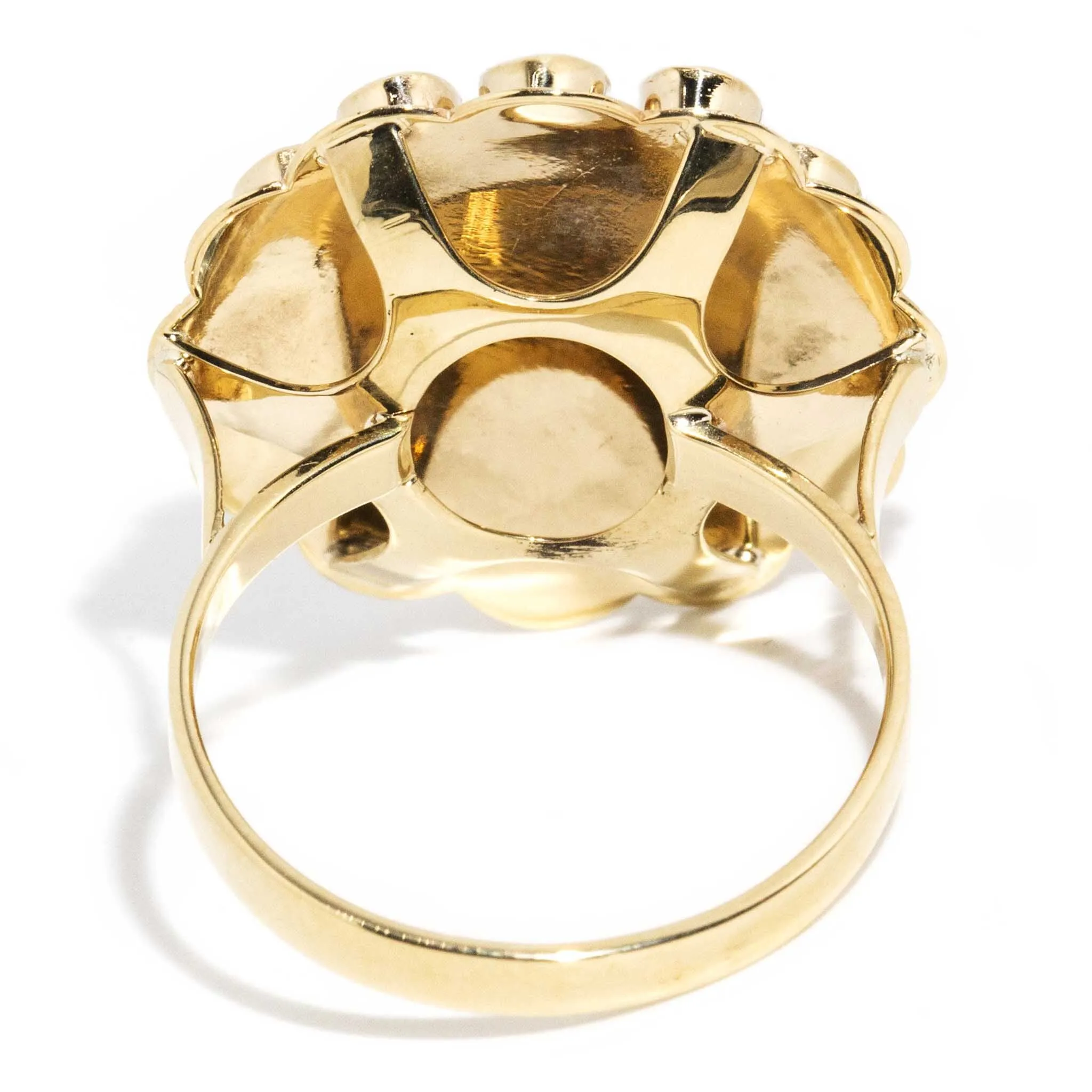 Lauren 1980s Garnet Starburst Ring 14ct Gold