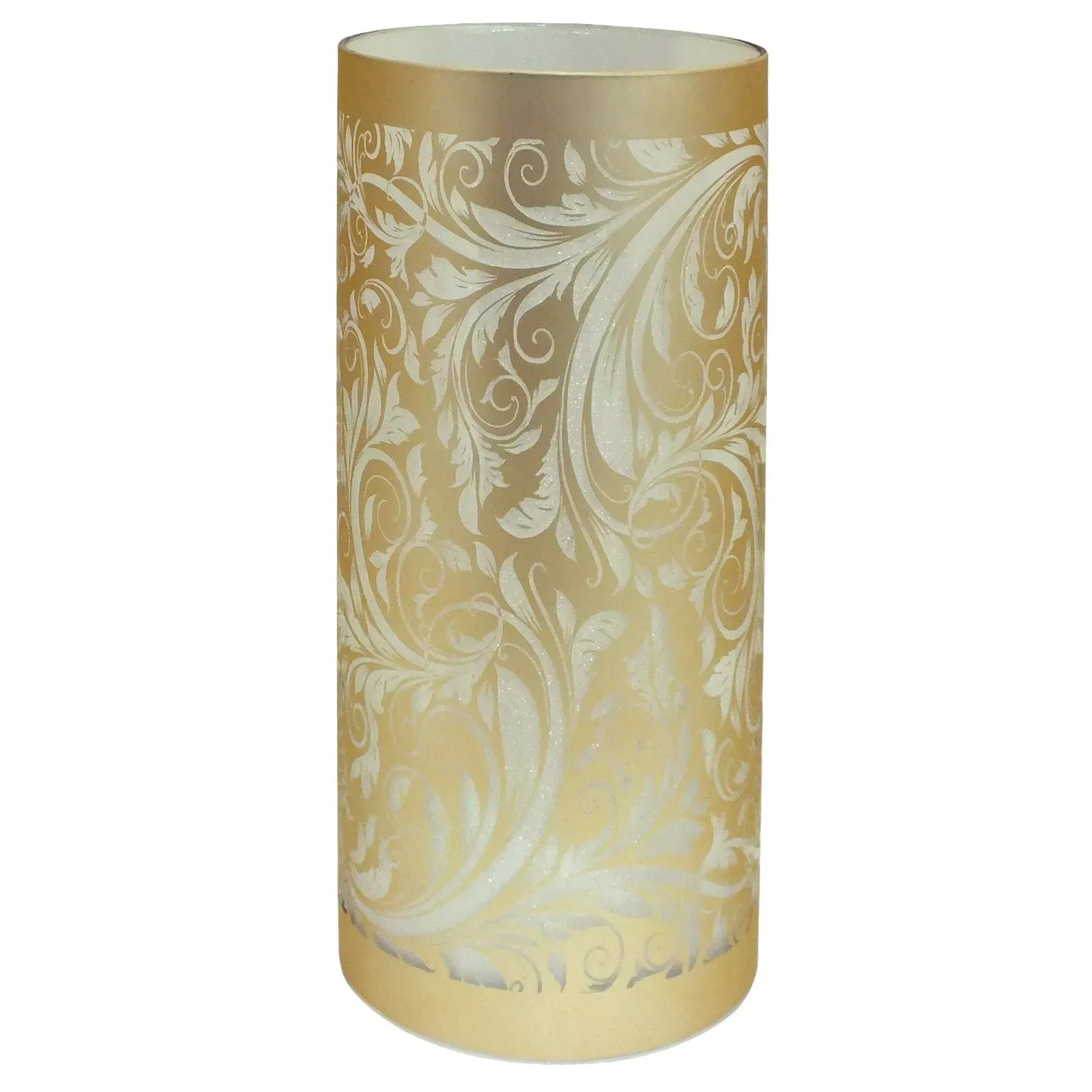 LED Christmas Lights Battery Powered Cordless Glass Table Lamps | Sparkling Leaves Design