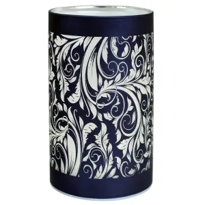 LED Glass Table Lamps Battery Operated Cordless Lights | Illuminated Sparkling Leaf Design | Blue, Gold or Silver