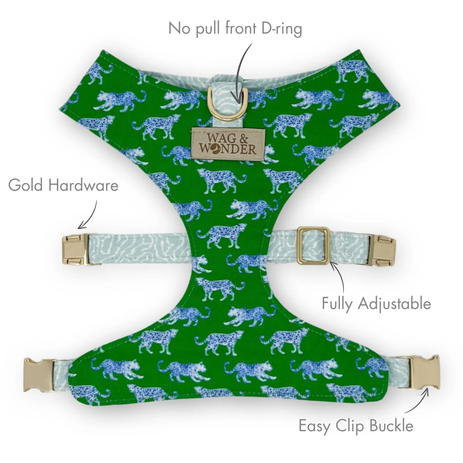 Leopard Parade Reversible Dog Harness   Sailor Bow