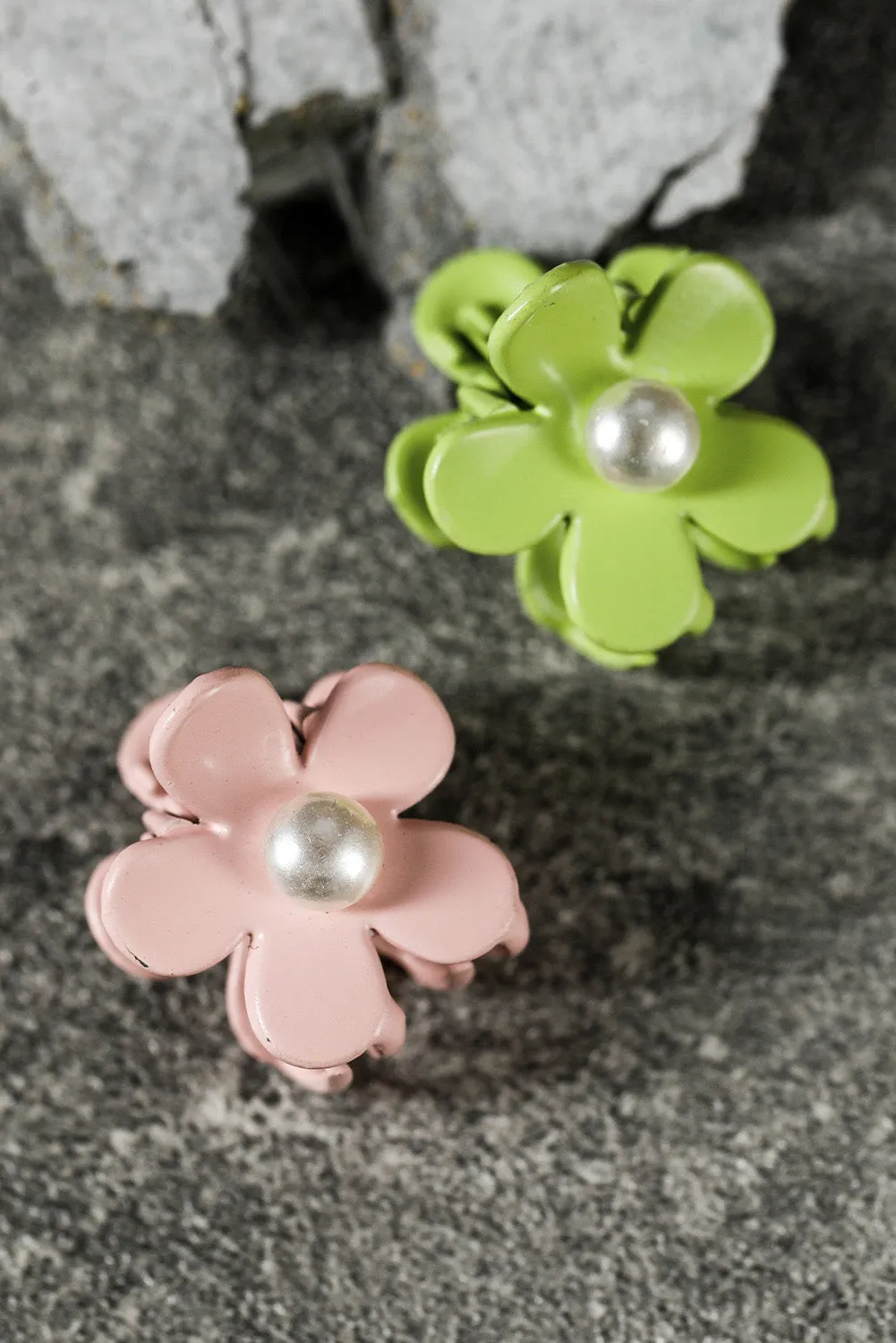 Light Green Pearl Flower Hair Clip