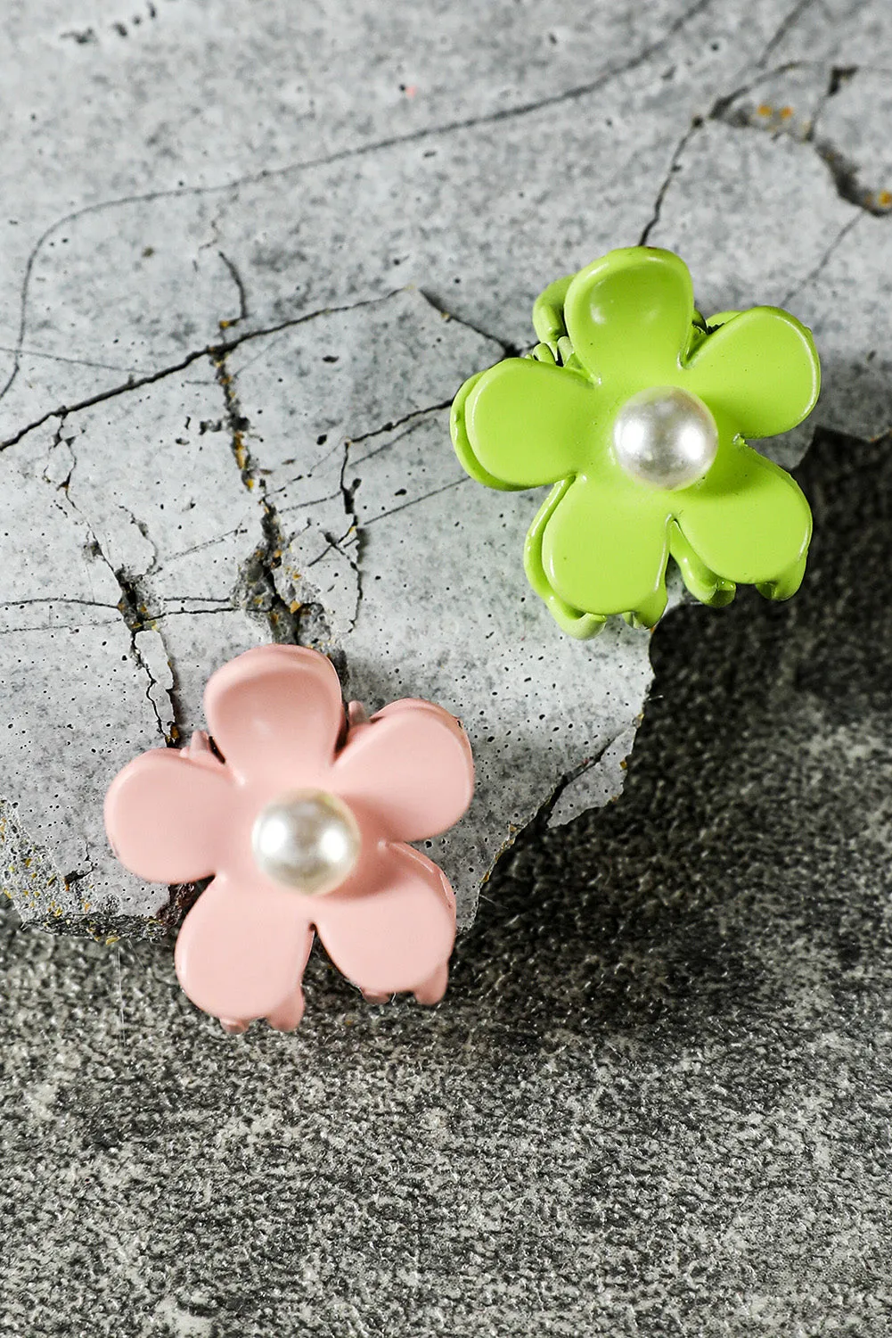 Light Green Pearl Flower Hair Clip