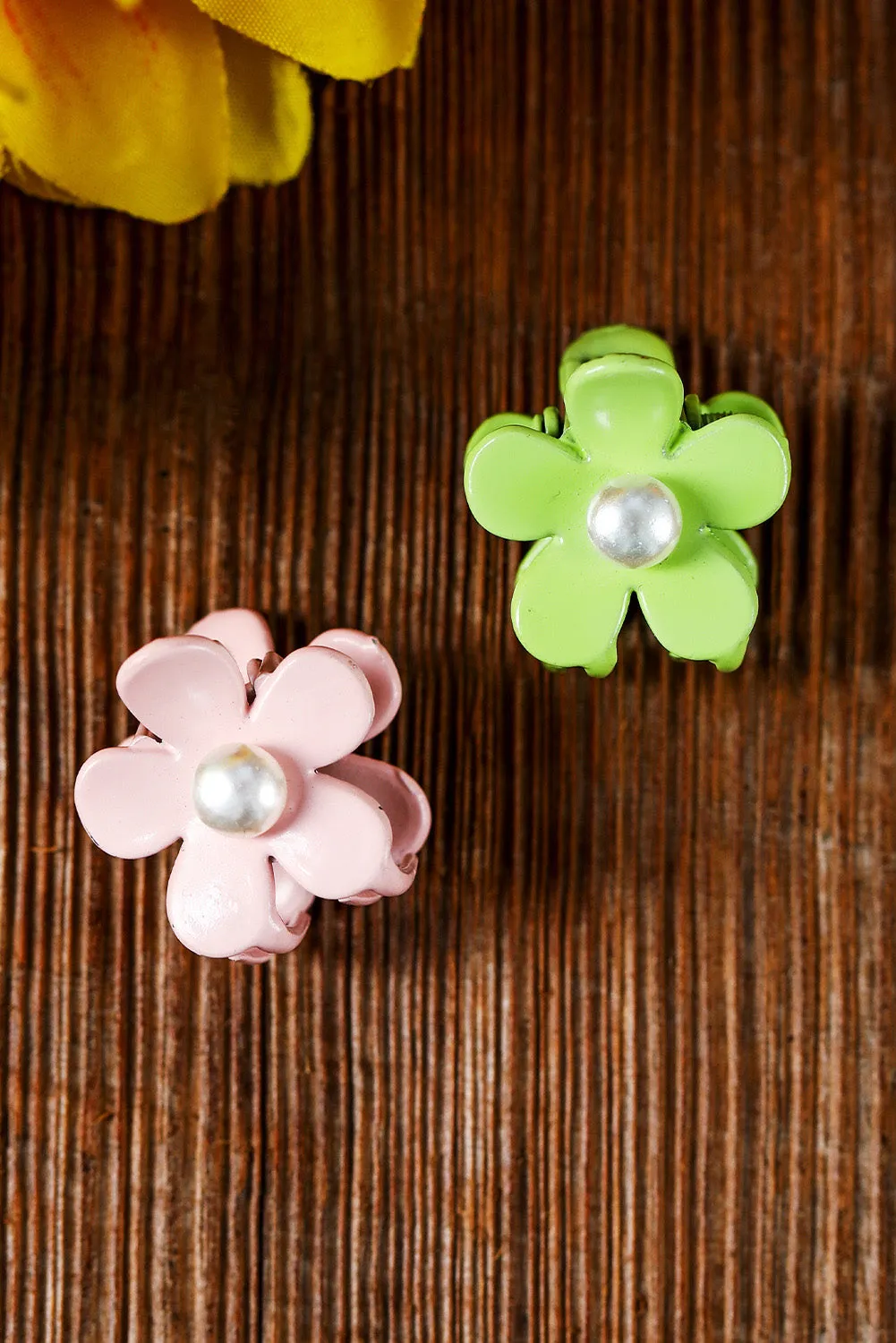 Light Green Pearl Flower Hair Clip
