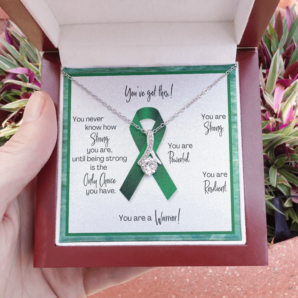 Liver Cancer Warrior | Ribbon Necklace | Gift for Chemo Survivor, Fighter, Support