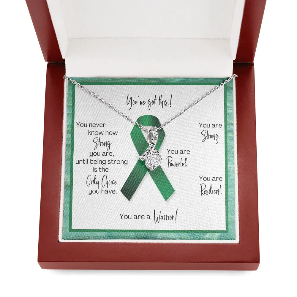 Liver Cancer Warrior | Ribbon Necklace | Gift for Chemo Survivor, Fighter, Support