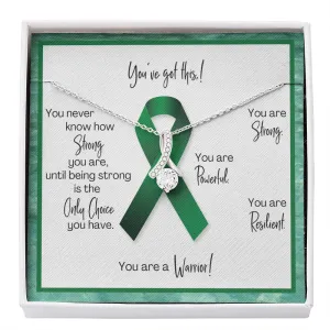 Liver Cancer Warrior | Ribbon Necklace | Gift for Chemo Survivor, Fighter, Support