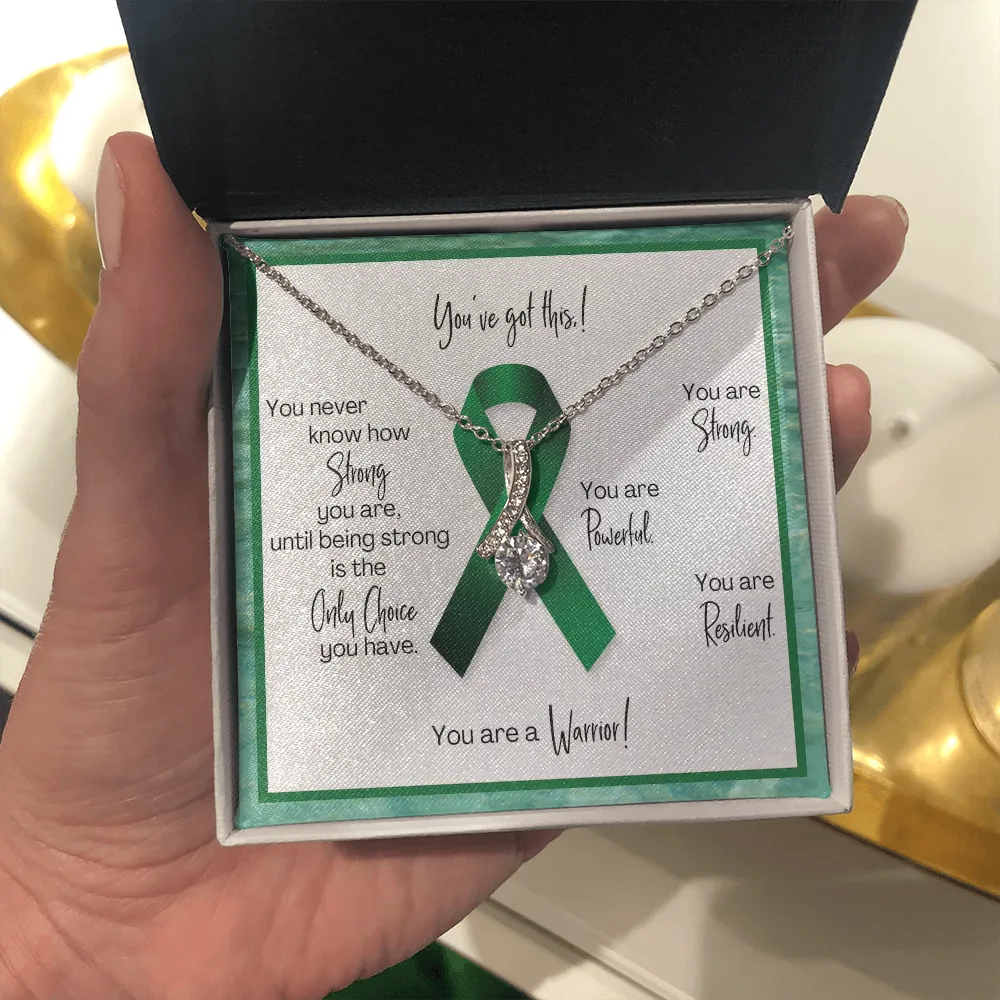 Liver Cancer Warrior | Ribbon Necklace | Gift for Chemo Survivor, Fighter, Support