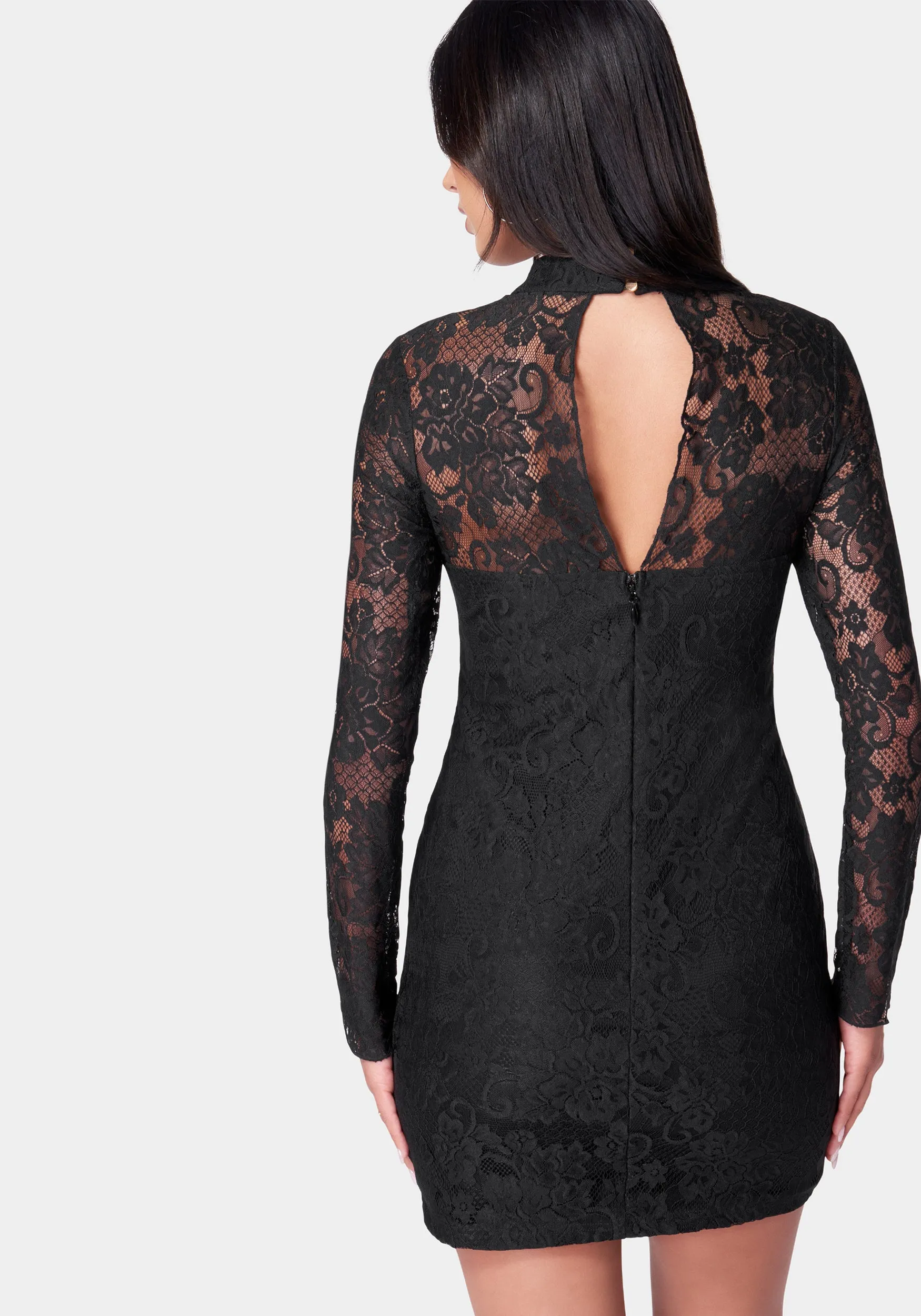 Long Sleeve Lace Mini Dress