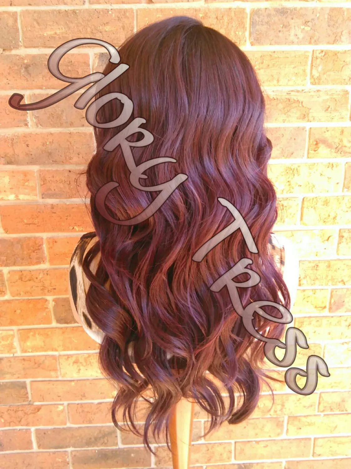 Long Wavy Lace Front Wig, Silky Dark Cherry Wig, Dark Rooted Bombshell Wig // PURITY (Free Shipping)