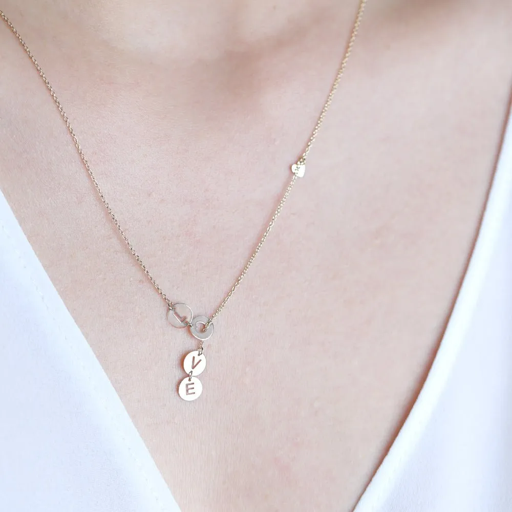 Love Lariat Necklace 10k
