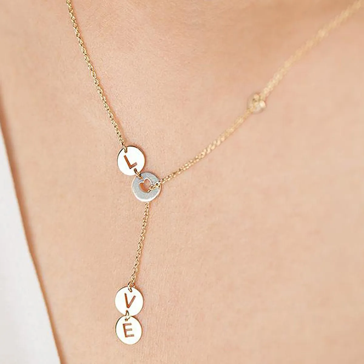 Love Lariat Necklace 10k