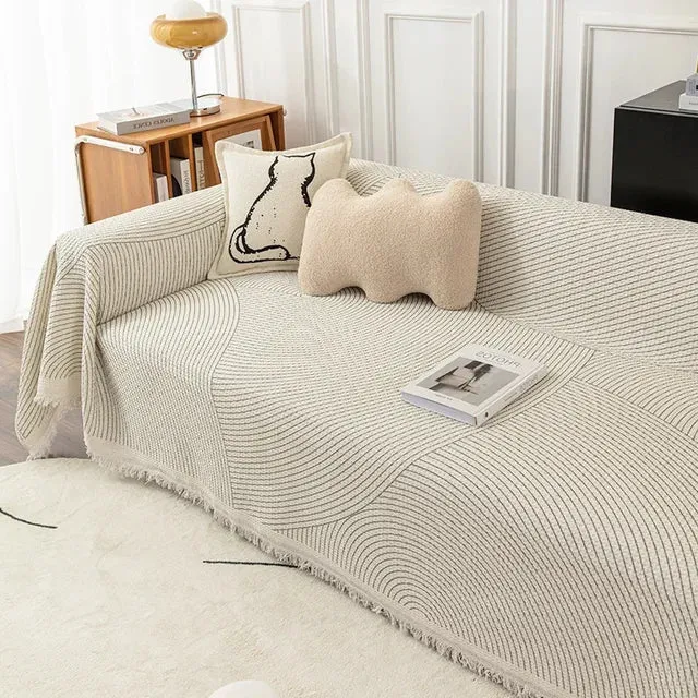 LuxeCouch | Stylish Sofa Cover with Trendy Tassel Trim