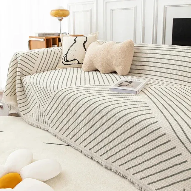 LuxeCouch | Stylish Sofa Cover with Trendy Tassel Trim