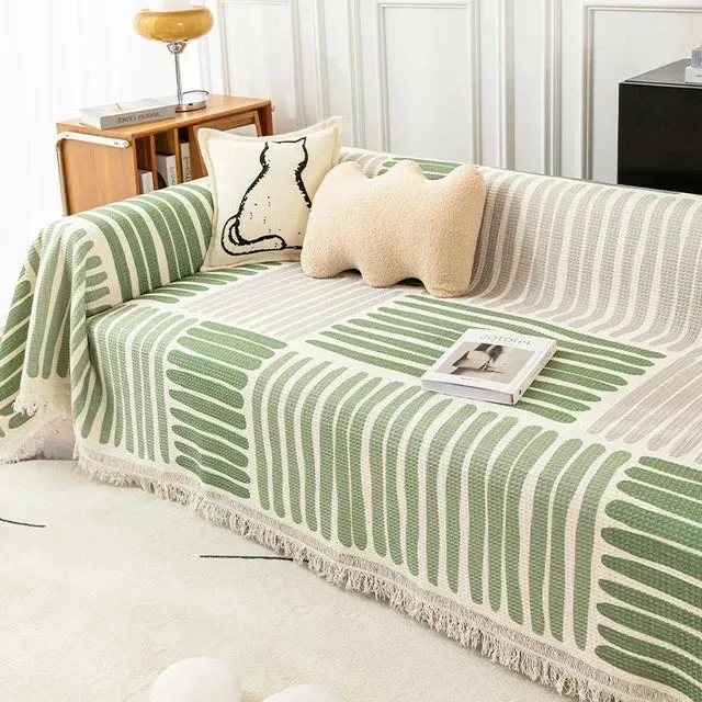 LuxeCouch | Stylish Sofa Cover with Trendy Tassel Trim