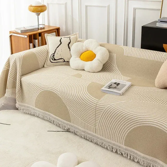 LuxeCouch | Stylish Sofa Cover with Trendy Tassel Trim