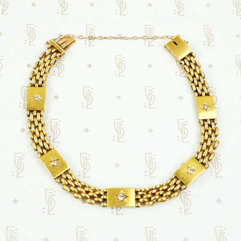 Luxurious 15ct Gold and OMC Diamond Bracelet
