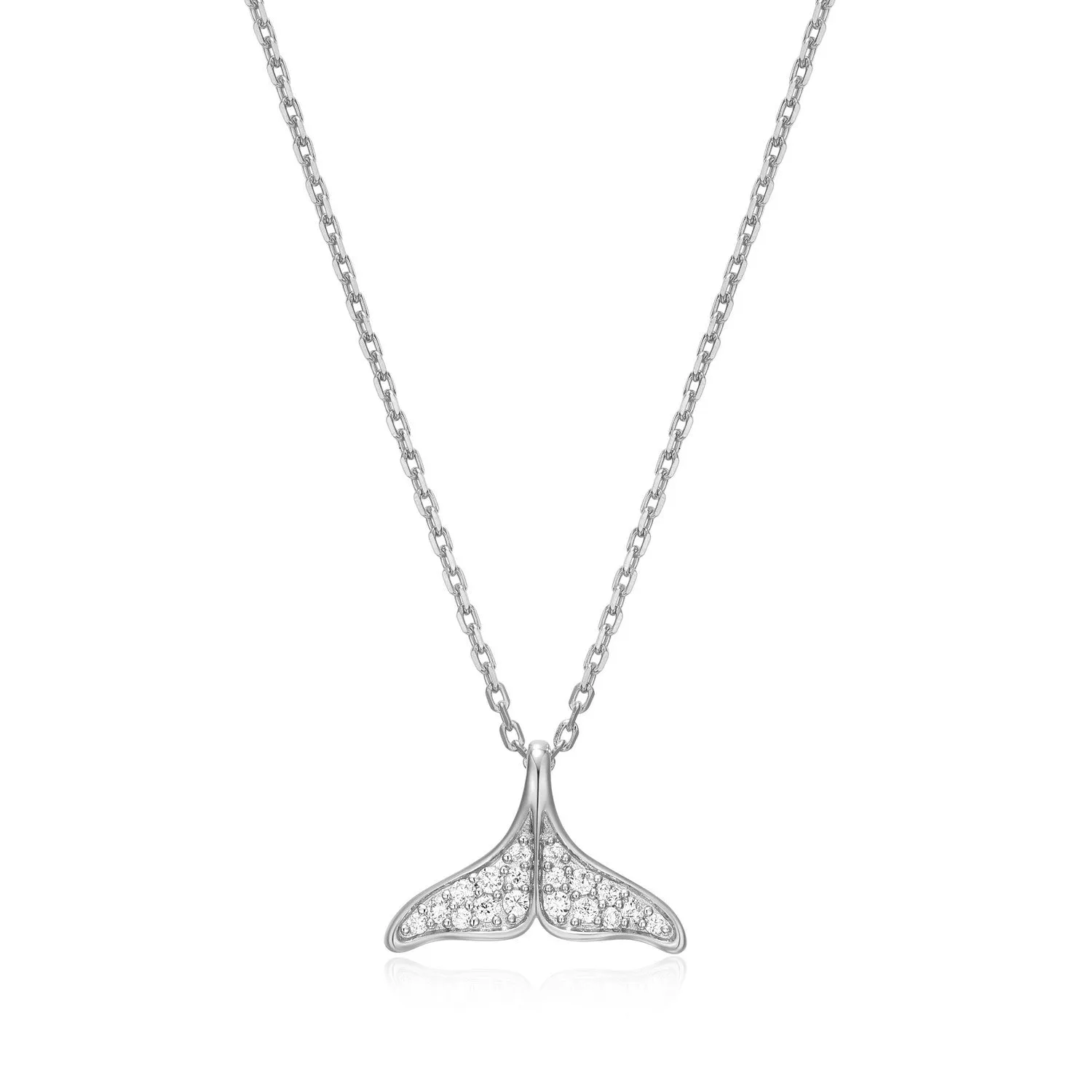 M by Monte Luna LG Diamond Whale Tail Pendant Necklace in 18K Yellow Gold/Rhodium Plated Sterling Silver