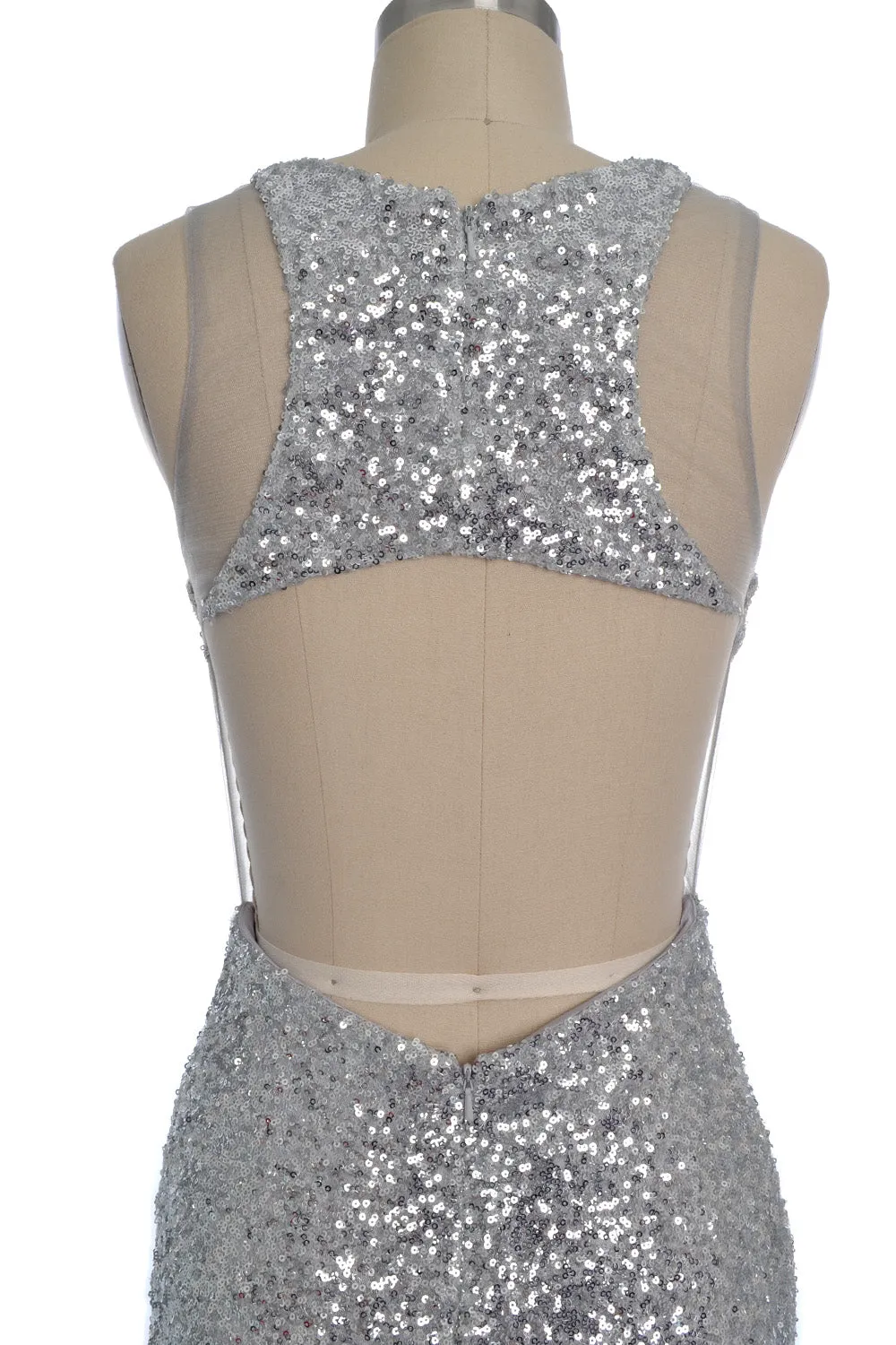 MACloth Gorgeous Mermaid Cut Out Sequin Long Prom Party Dress Evening Gown