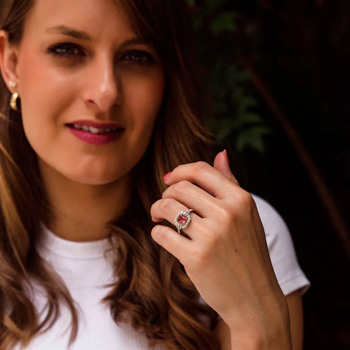 Magnolia Spinel & Diamond Ring