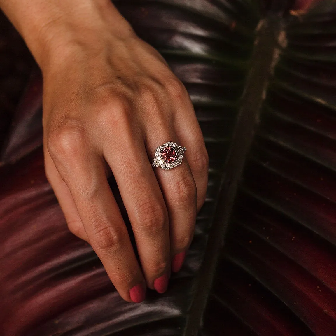 Magnolia Spinel & Diamond Ring