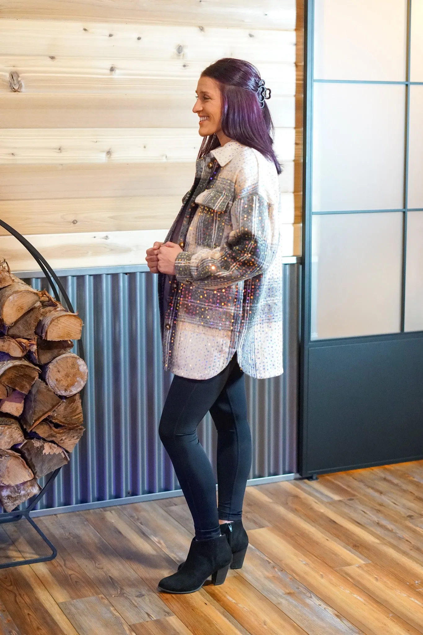 Main Character Energy Sequin Shacket
