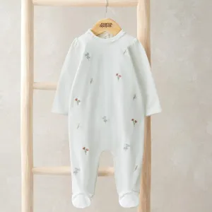 Mamas & Papas Embroidered Flowers Onesie