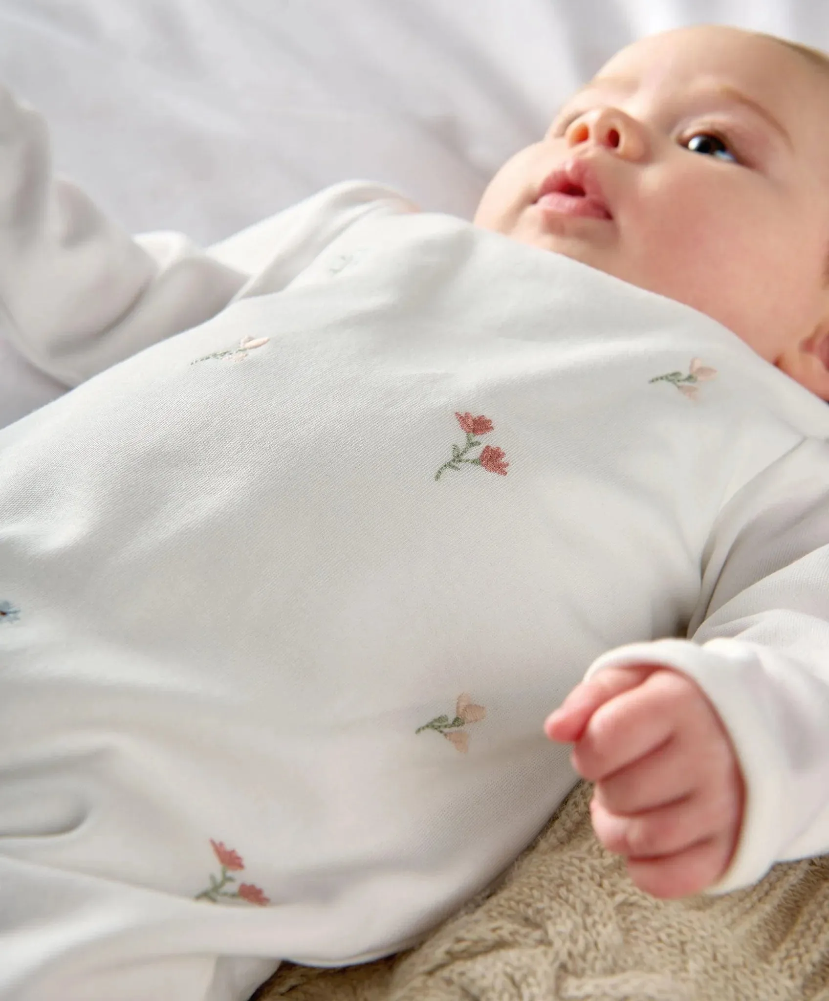 Mamas & Papas Embroidered Flowers Onesie