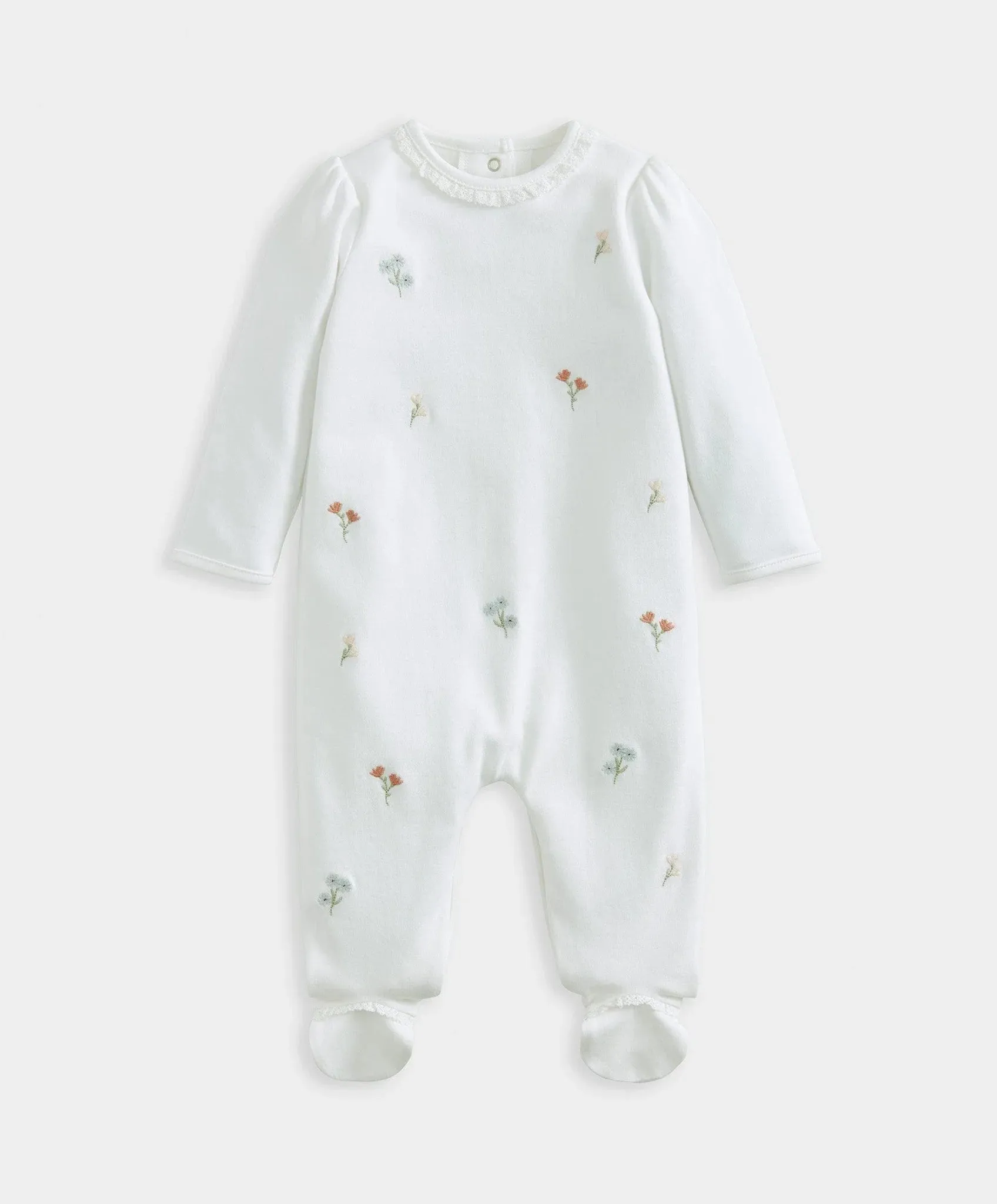 Mamas & Papas Embroidered Flowers Onesie
