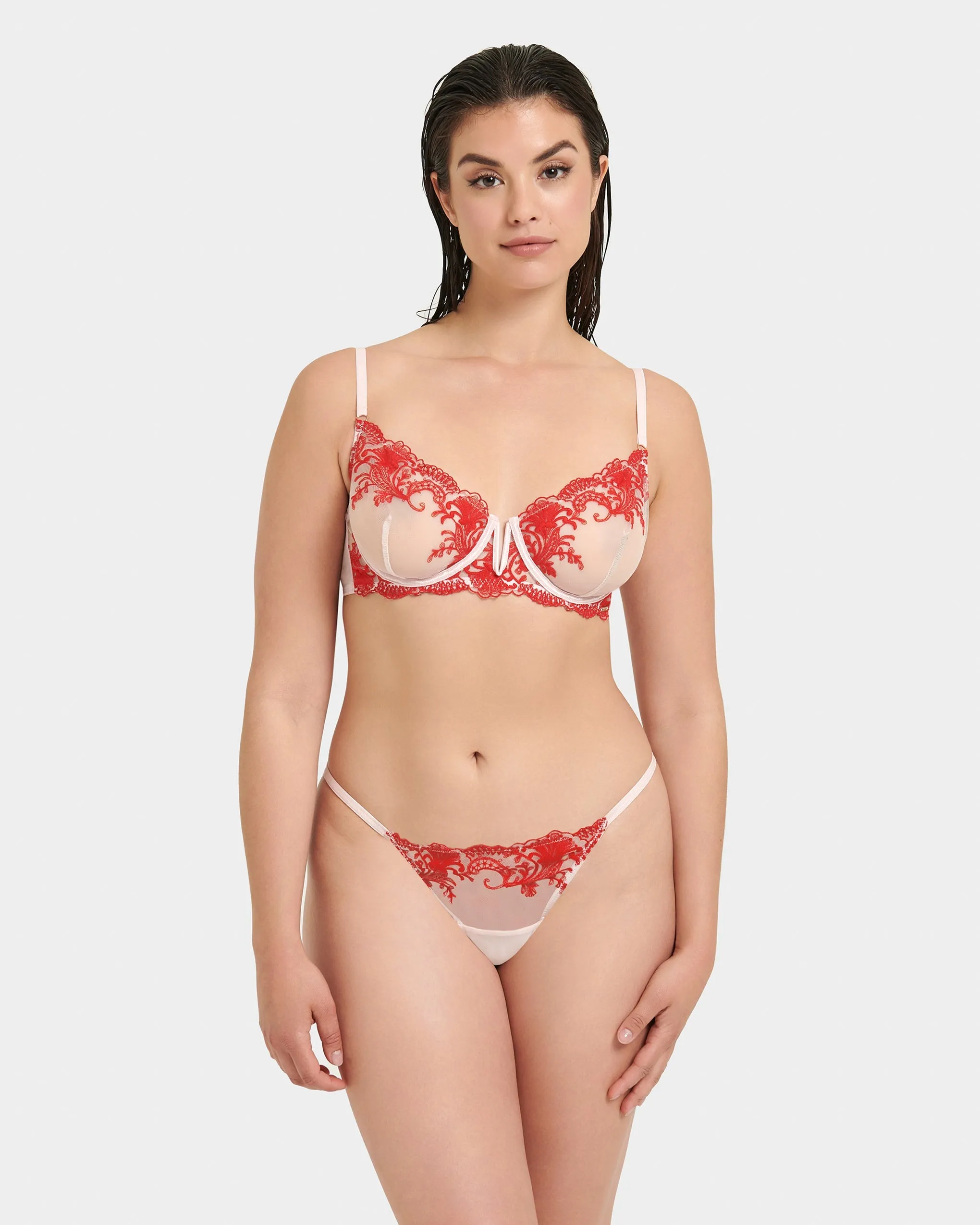 Marseille Bra Red/Pale PInk