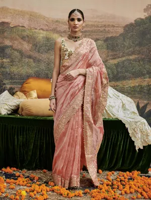 Mayur shilp red sari and blouse