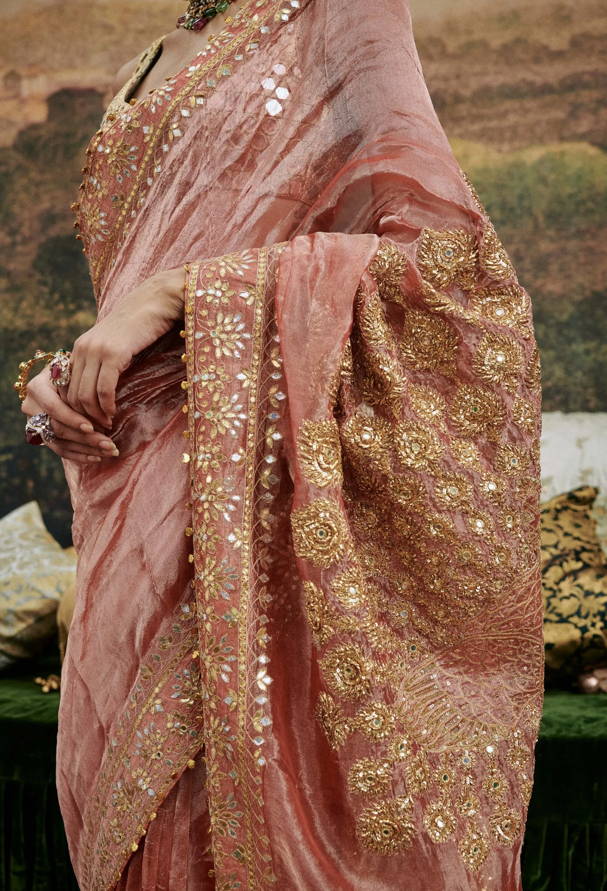 Mayur shilp red sari and blouse