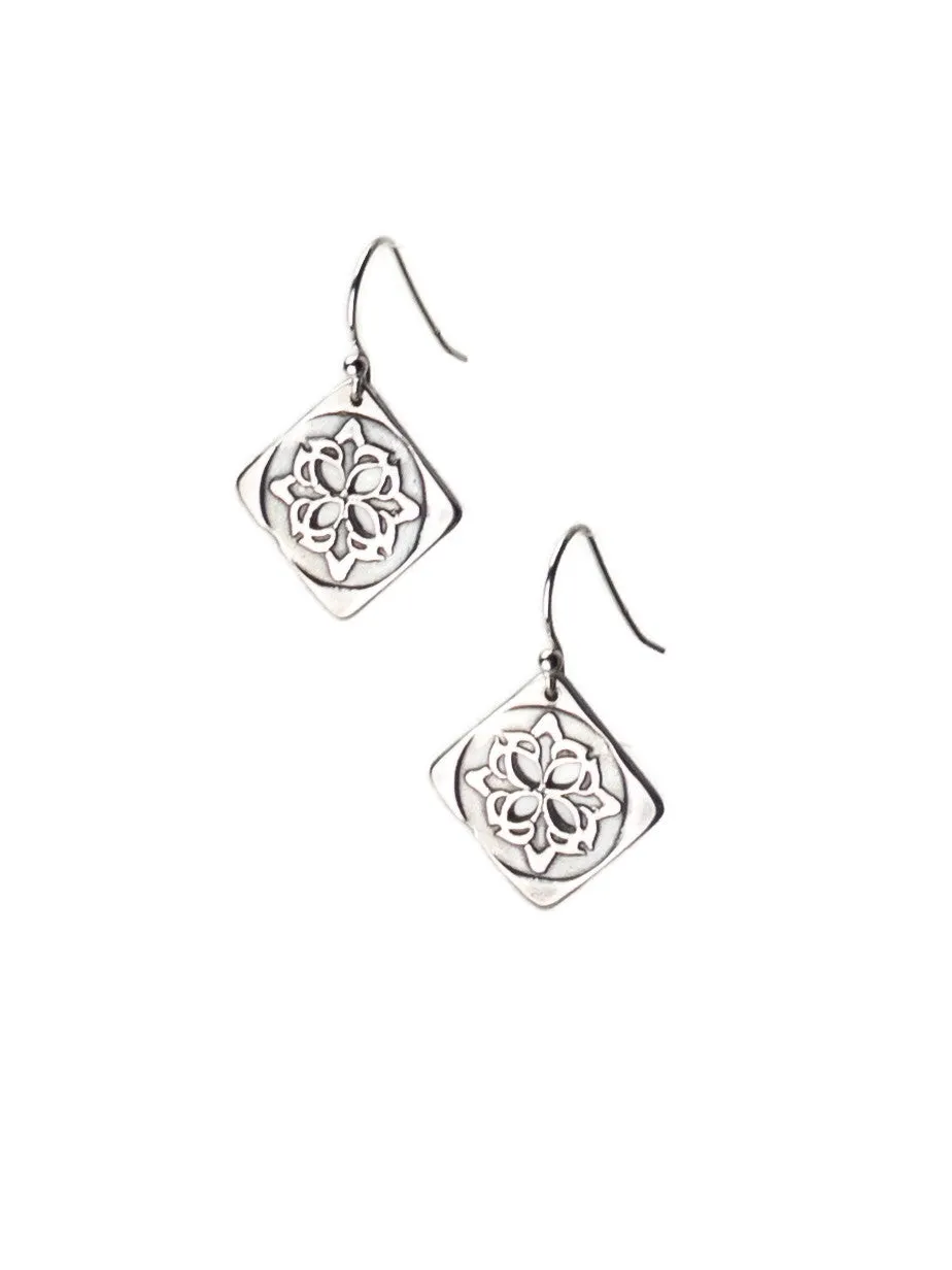 Medallion Silver Earrings