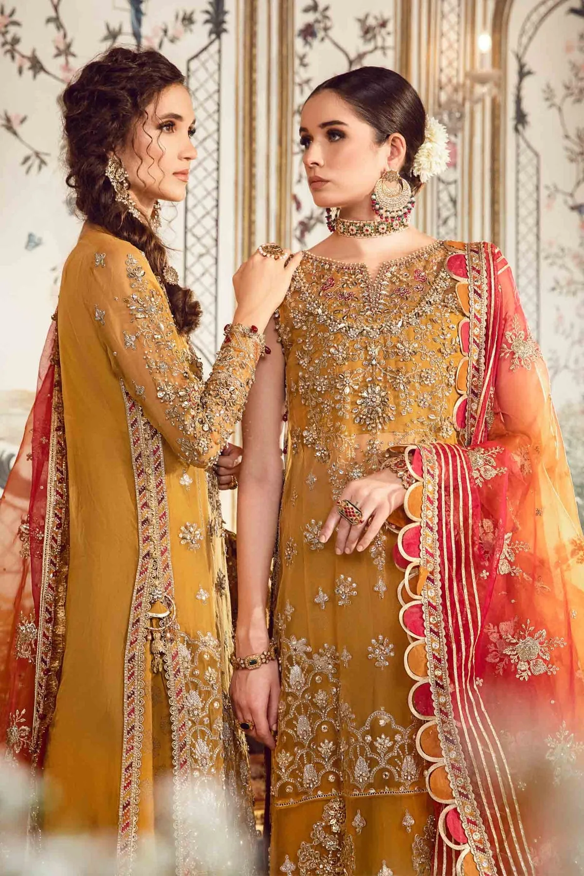 Mehndi Dress in Pakistani Bridal Gharara Kameez Style