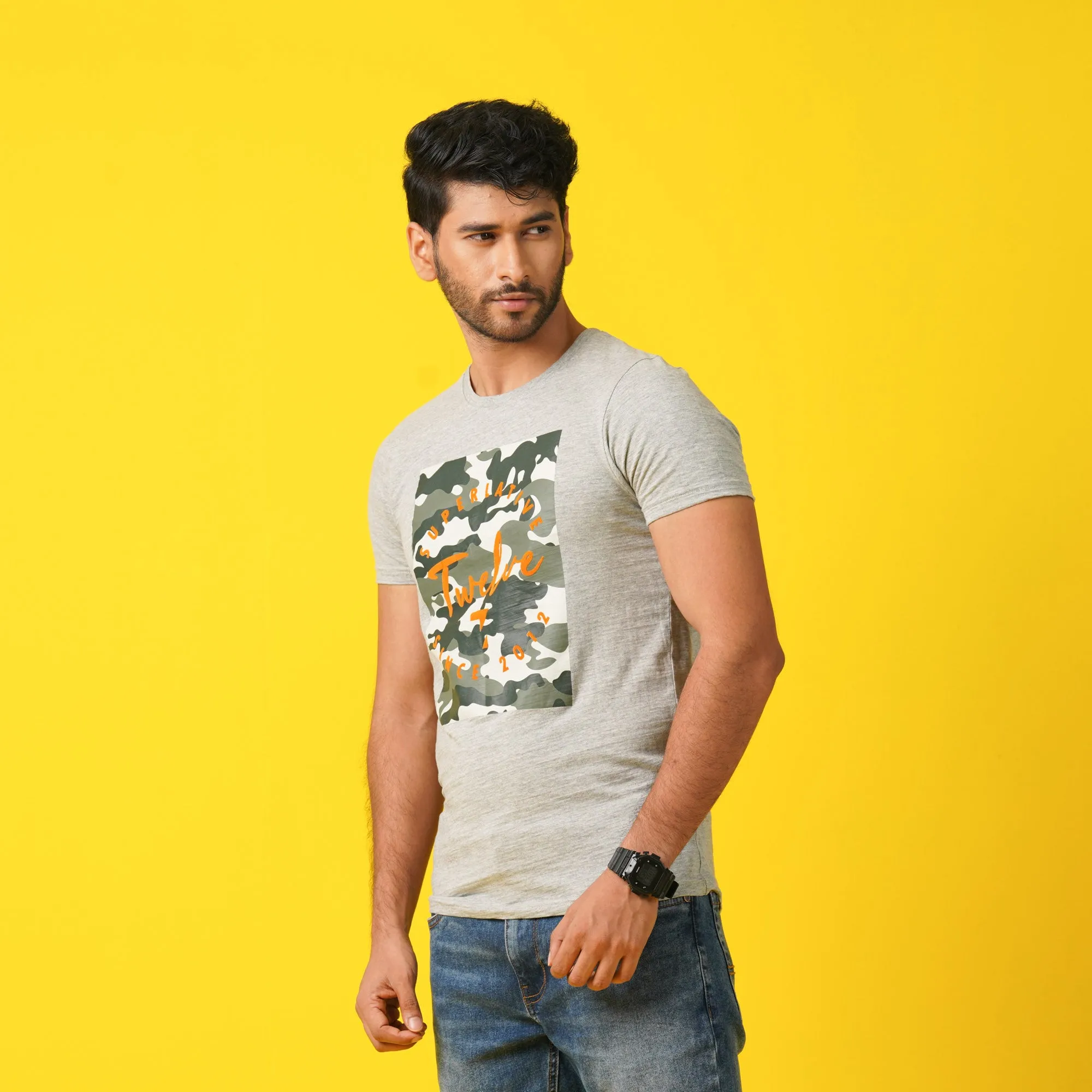 Mens T- Shirt-Grey