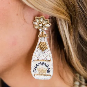 Midnight Toasts Earrings, White