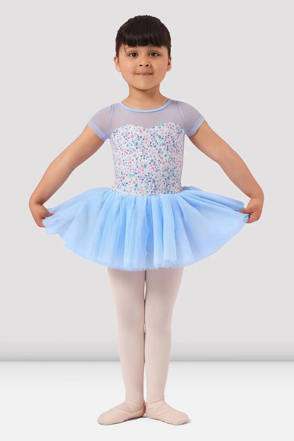Mirella M1554C Ditsy Floral Cap Sleeve Tutu Dress