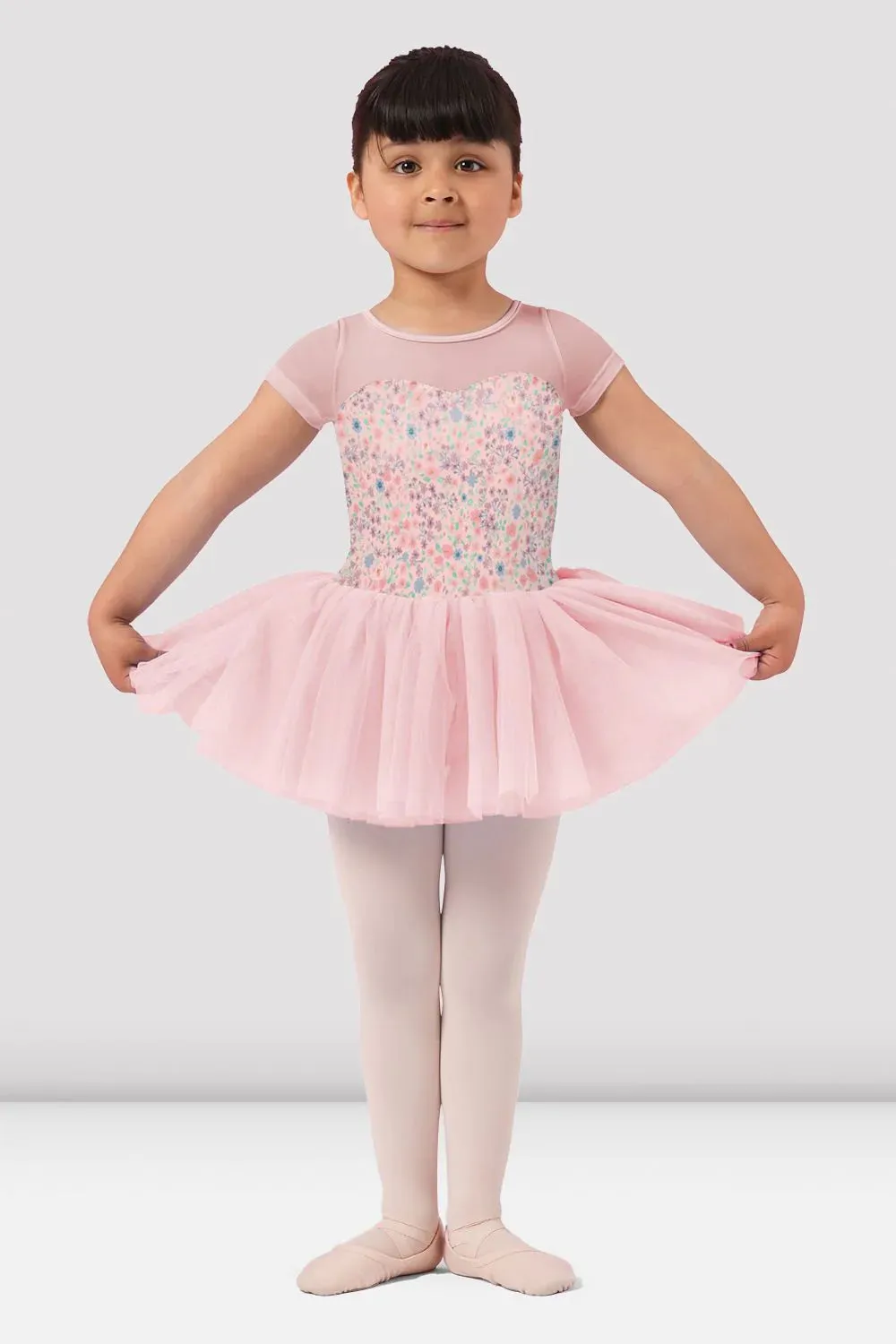 Mirella M1554C Ditsy Floral Cap Sleeve Tutu Dress