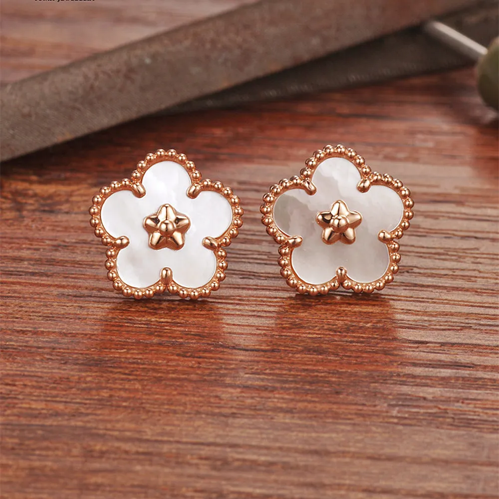 Mother of Pearl Flower Earrings