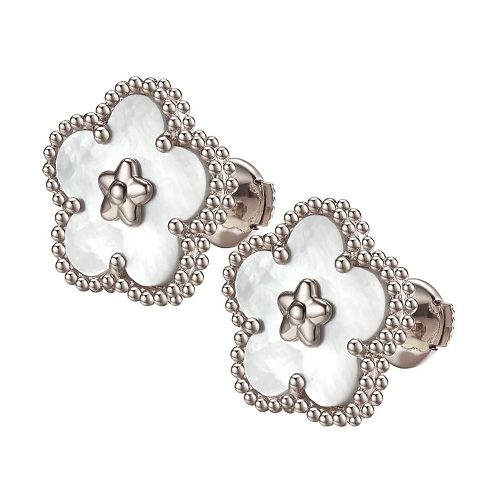 Mother of Pearl Flower Earrings