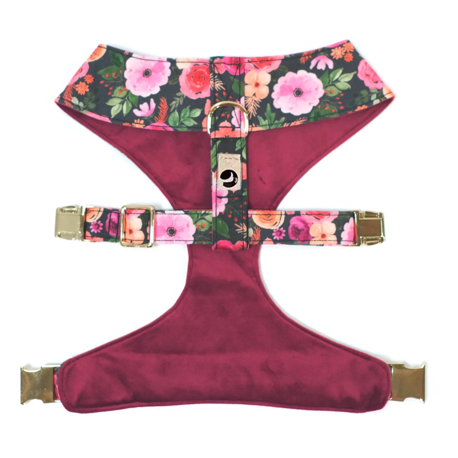 Mulberry Bouquet Reversible Dog Harness   Sailor Bow