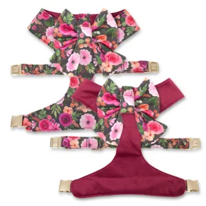 Mulberry Bouquet Reversible Dog Harness   Sailor Bow