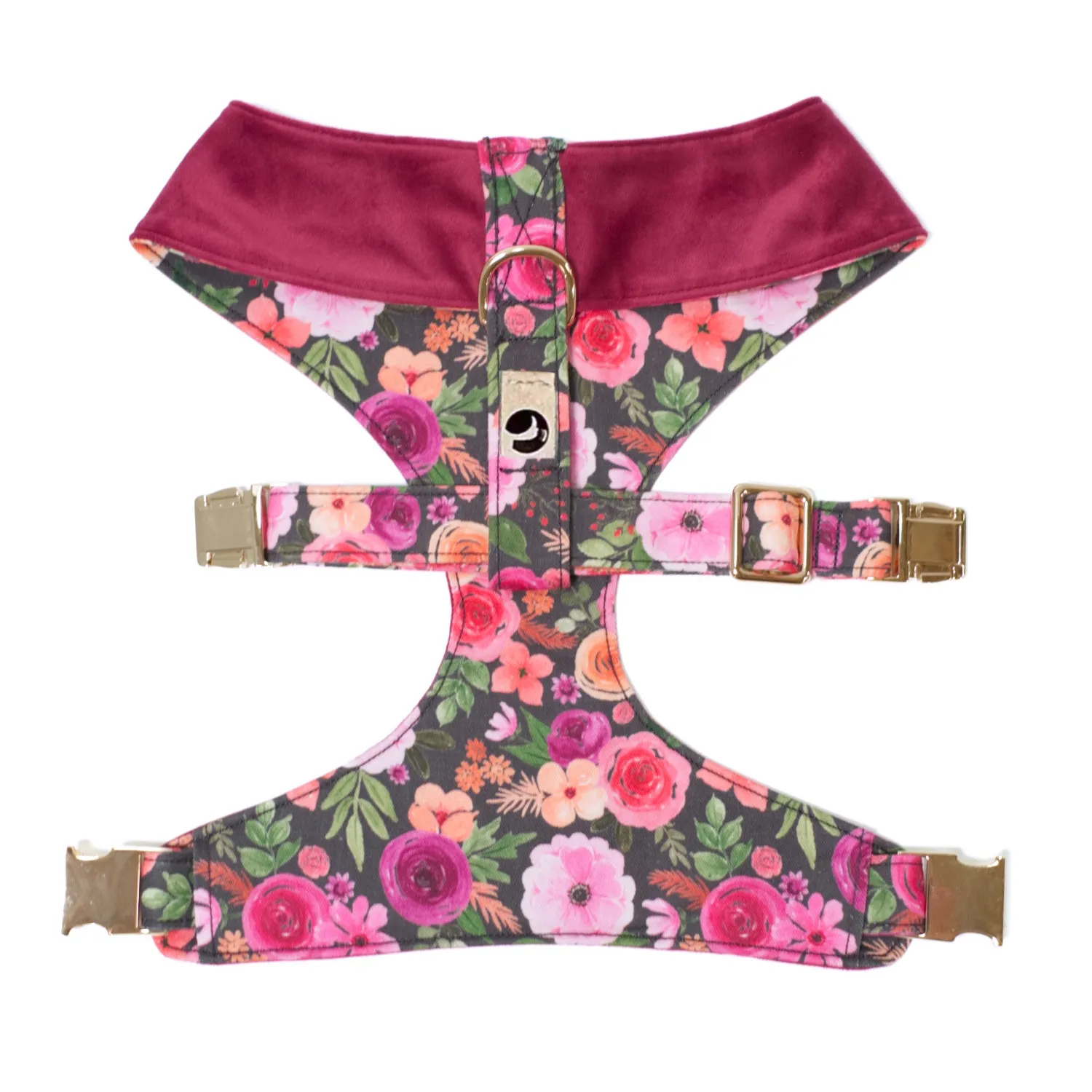 Mulberry Bouquet Reversible Dog Harness   Sailor Bow