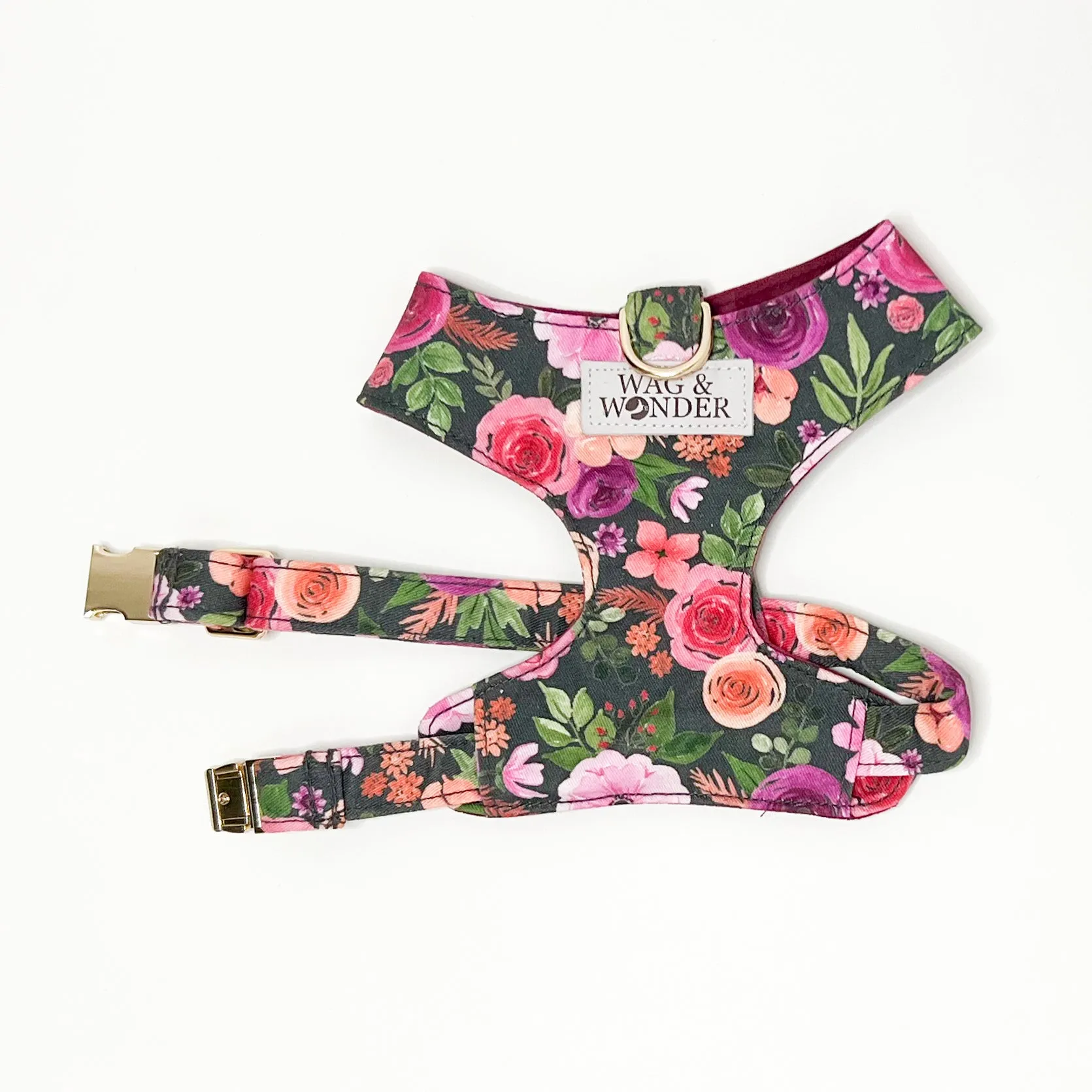 Mulberry Bouquet Reversible Dog Harness   Sailor Bow
