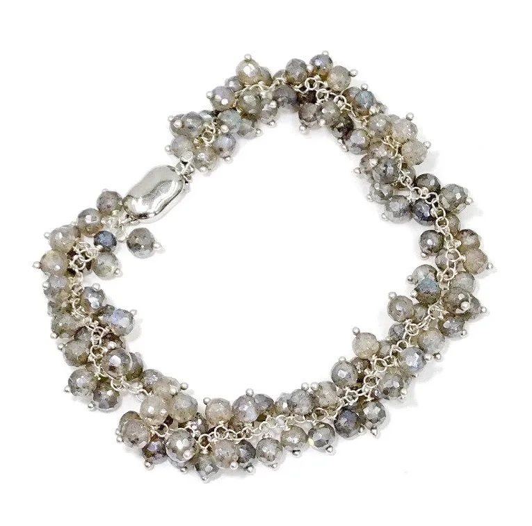 Mystic Labradorite Wire Wrapped Cluster Bracelet