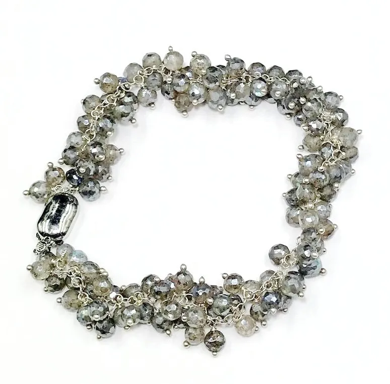 Mystic Labradorite Wire Wrapped Cluster Bracelet