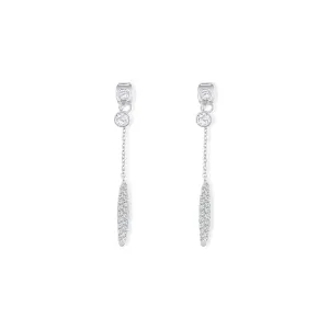 Noble Set Circle-Chained and Stylish Drops in Sterling Silver Earrings