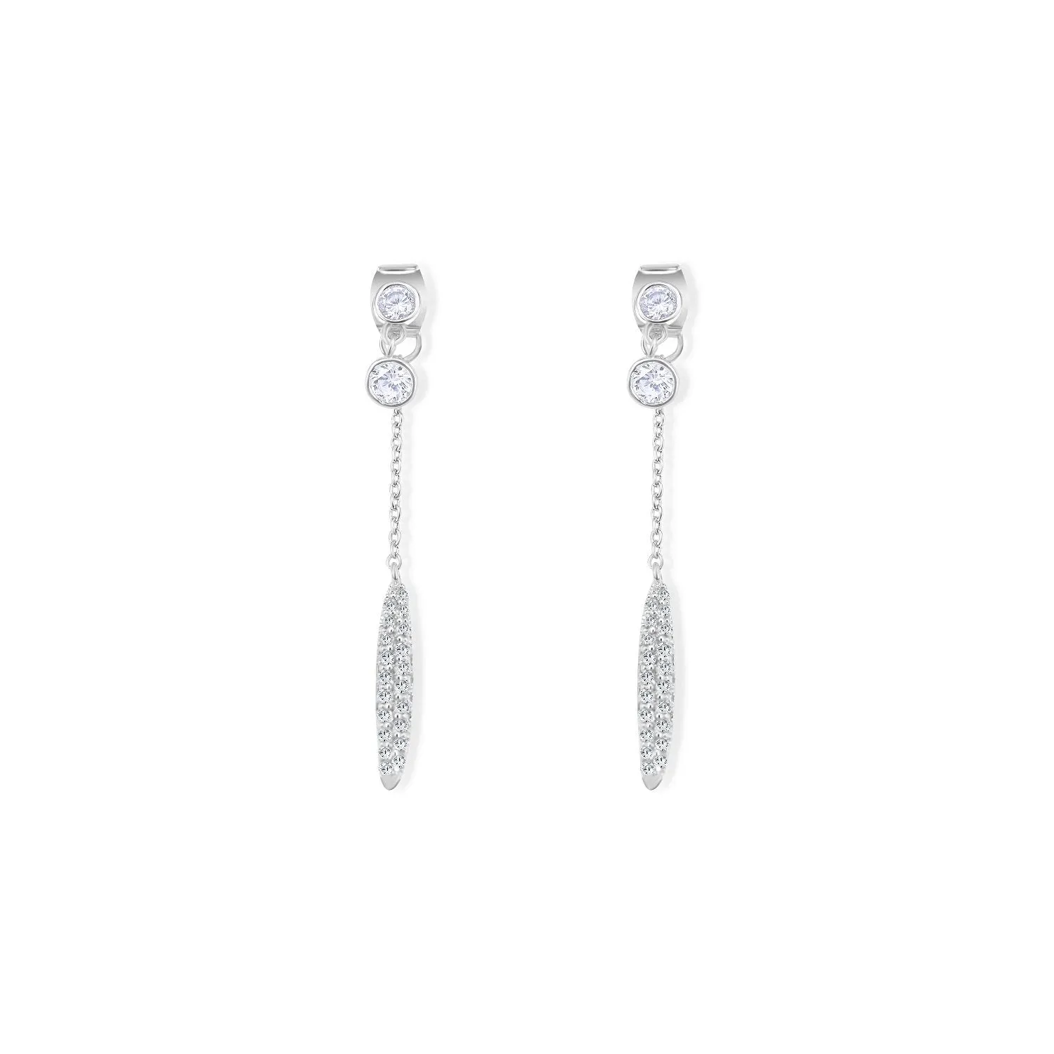 Noble Set Circle-Chained and Stylish Drops in Sterling Silver Earrings