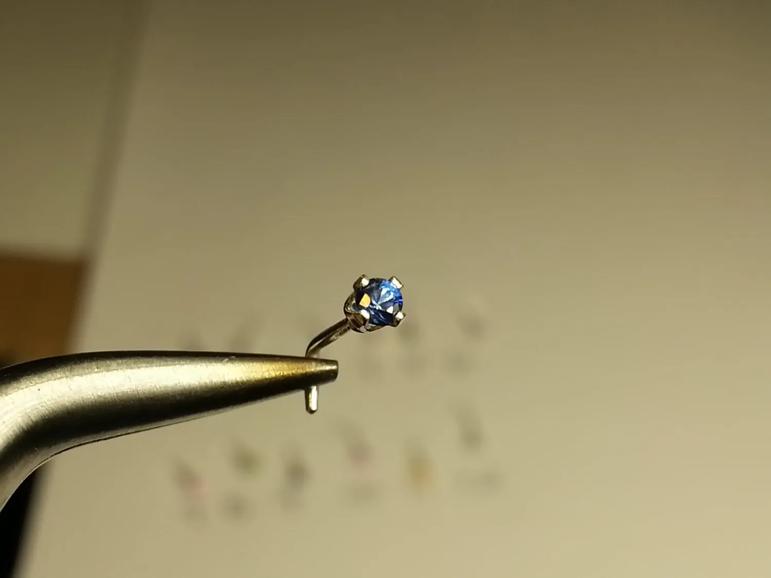 Nose Stud Post - Blue Sapphire 2mm AAA-Grade (Best!) Genuine Natural Blue Sapphire Facetted Stone Sterling Silver, Helix, Tragus, Cartilage